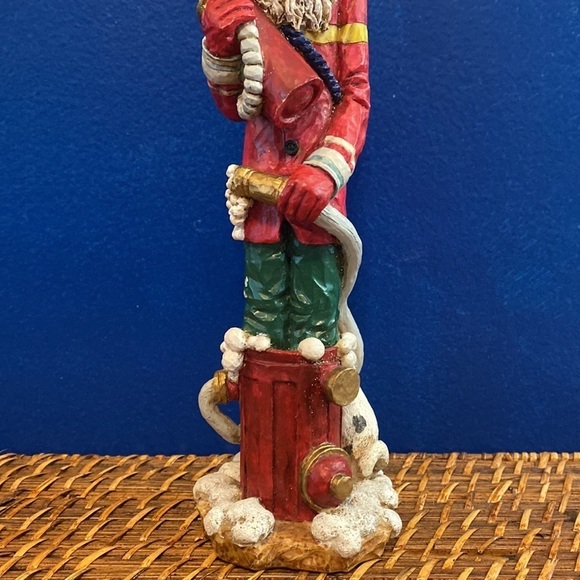 Adorable Thin Resin Fireman Santa with his Dalmatian 11” - Picture 3 of 8